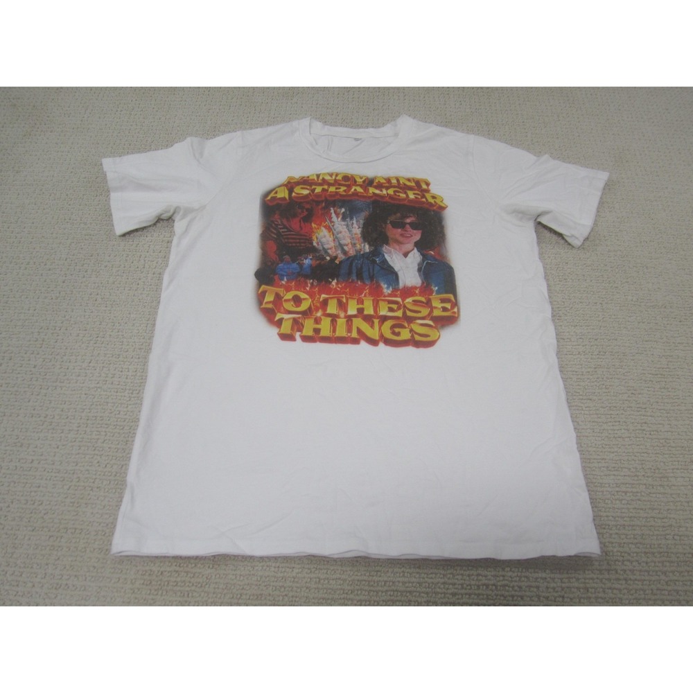 Stranger Things Shirt Mens 2XL White Nancy Graphic‎ TV Show Netflix Parody Tee